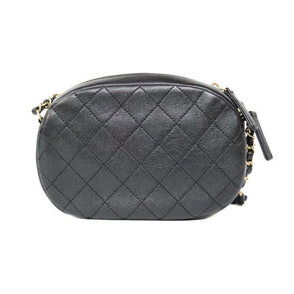 Chanel Bag Shoulder Black Camera Leather Lambskin - Picture 1 of 4